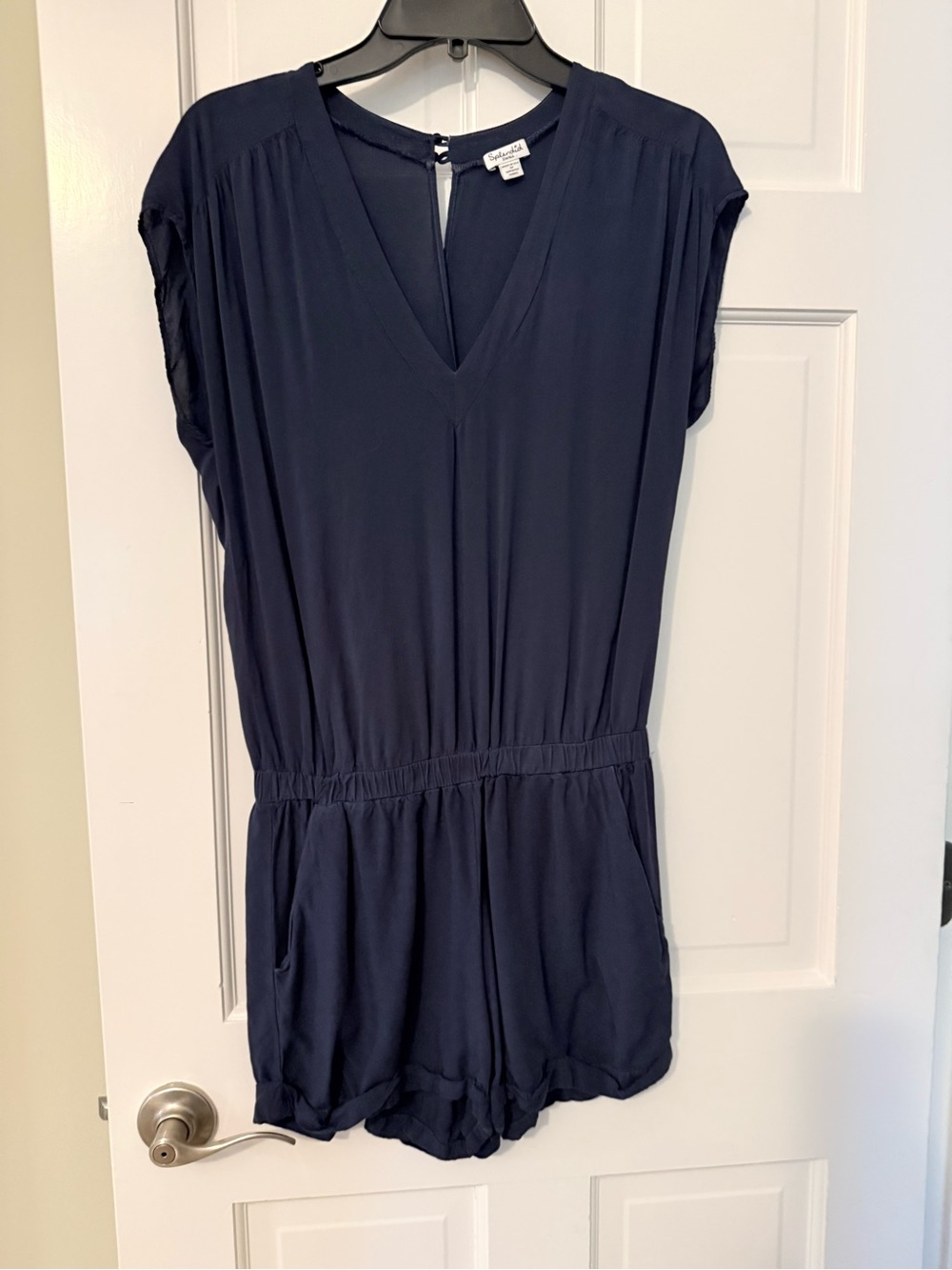 Splendid Navy V-Neck Short Sleeve Romper one piece small